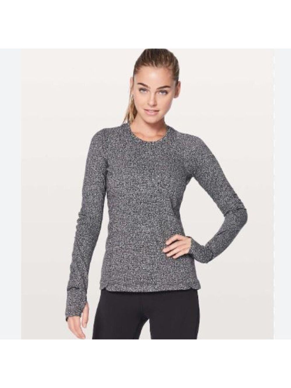 Lululemon Runderful Long Sleeve Running Sweater Top Size 4 Heathered Grey